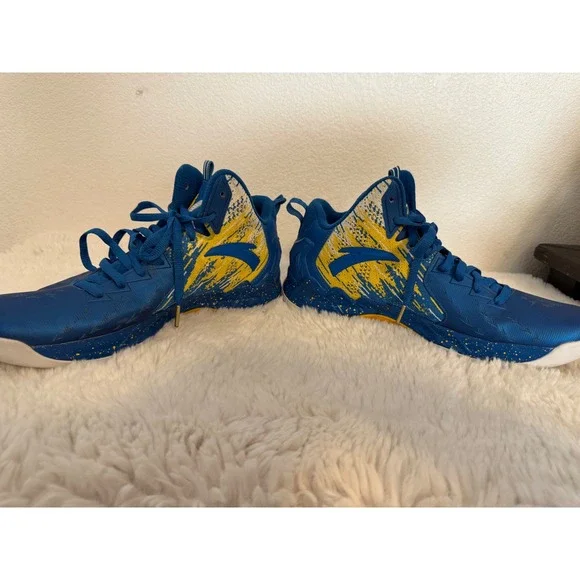 ANTA Klay‎ Thompson KT Blue Yellow Basketball Shoes Mens Size 13 warriors